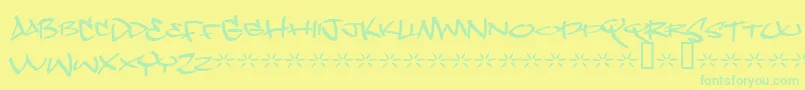 Dopejam Font – Green Fonts on Yellow Background