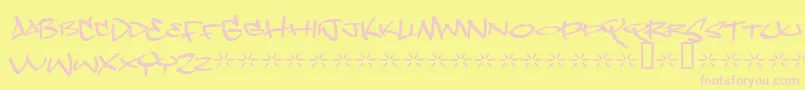 Dopejam Font – Pink Fonts on Yellow Background