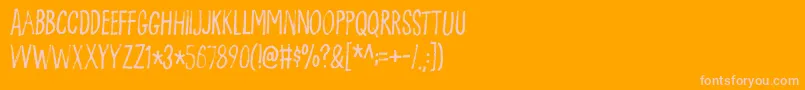 Flottenheimerdemo-Schriftart – Rosa Schriften auf orangefarbenem Hintergrund