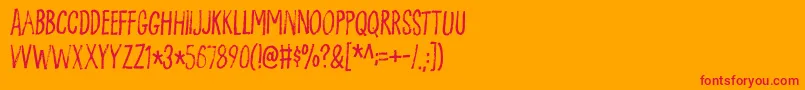 Flottenheimerdemo-Schriftart – Rote Schriften auf orangefarbenem Hintergrund