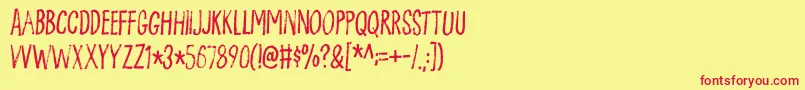 Flottenheimerdemo Font – Red Fonts on Yellow Background