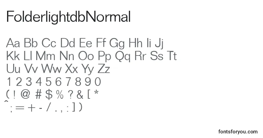 A fonte FolderlightdbNormal – alfabeto, números, caracteres especiais