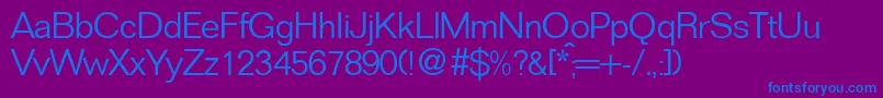 Шрифт FolderlightdbNormal – синие шрифты на фиолетовом фоне
