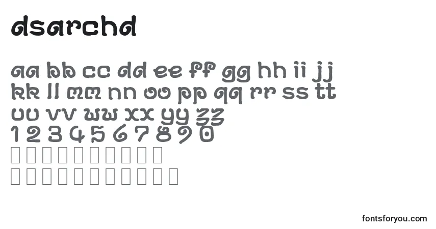 Шрифт DsArchd – алфавит, цифры, специальные символы