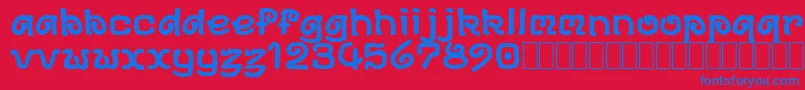DsArchd-Schriftart – Blaue Schriften auf rotem Hintergrund
