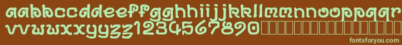 DsArchd-fontti – vihreät fontit ruskealla taustalla