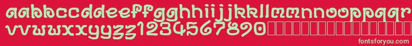 DsArchd Font – Green Fonts on Red Background