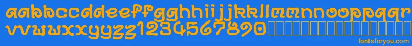 DsArchd Font – Orange Fonts on Blue Background