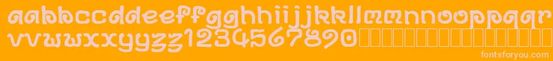 DsArchd-fontti – vaaleanpunaiset fontit oranssilla taustalla
