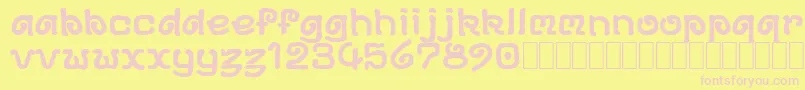 DsArchd Font – Pink Fonts on Yellow Background