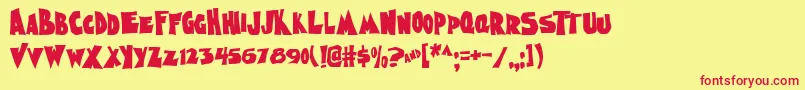 Nigha ffy Font – Red Fonts on Yellow Background