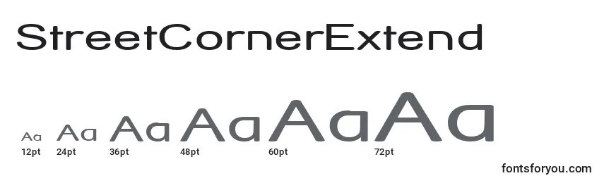StreetCornerExtend Font Sizes