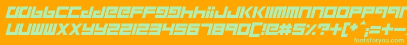 RobotChildren Font – Green Fonts on Orange Background