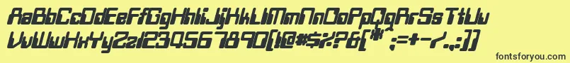 TwobitBoldItalic Font – Black Fonts on Yellow Background