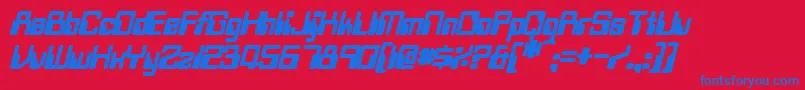 Шрифт TwobitBoldItalic – синие шрифты на красном фоне