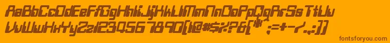 TwobitBoldItalic Font – Brown Fonts on Orange Background