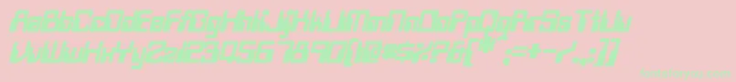 TwobitBoldItalic Font – Green Fonts on Pink Background