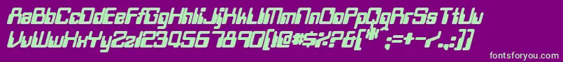 TwobitBoldItalic Font – Green Fonts on Purple Background