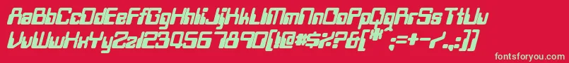 TwobitBoldItalic Font – Green Fonts on Red Background