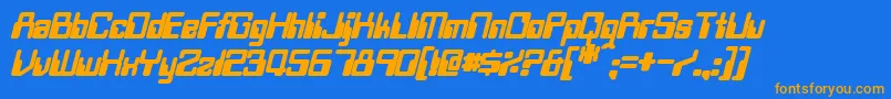 TwobitBoldItalic Font – Orange Fonts on Blue Background
