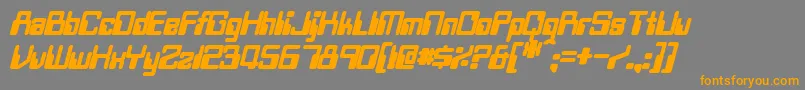 TwobitBoldItalic Font – Orange Fonts on Gray Background