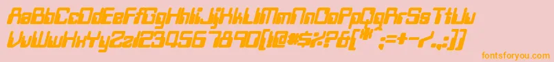 TwobitBoldItalic Font – Orange Fonts on Pink Background