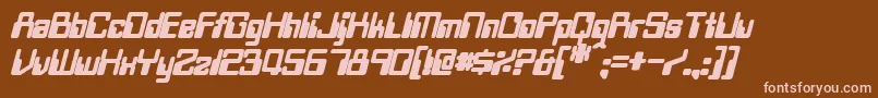 TwobitBoldItalic Font – Pink Fonts on Brown Background