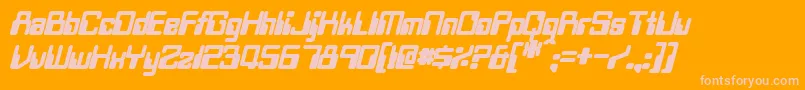 TwobitBoldItalic Font – Pink Fonts on Orange Background