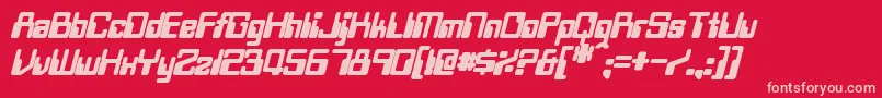 TwobitBoldItalic Font – Pink Fonts on Red Background