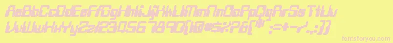 TwobitBoldItalic Font – Pink Fonts on Yellow Background