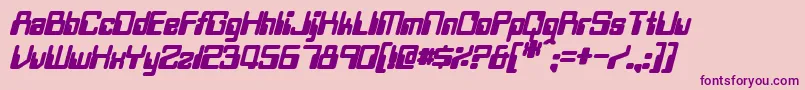 TwobitBoldItalic Font – Purple Fonts on Pink Background