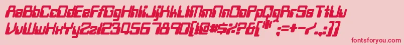 TwobitBoldItalic Font – Red Fonts on Pink Background