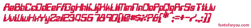 フォントTwobitBoldItalic – 赤い文字