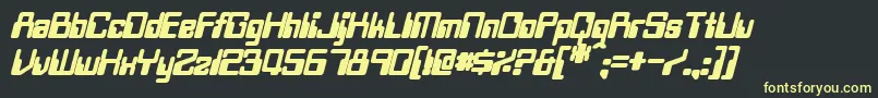 TwobitBoldItalic Font – Yellow Fonts on Black Background