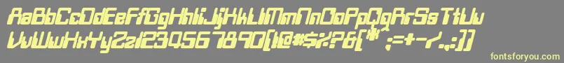 TwobitBoldItalic Font – Yellow Fonts on Gray Background