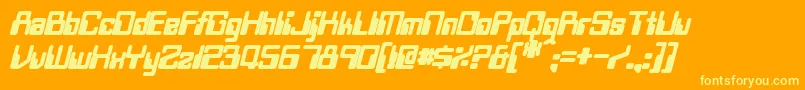 TwobitBoldItalic Font – Yellow Fonts on Orange Background