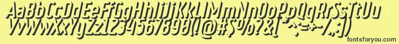 RulerVolumeExtrude Font – Black Fonts on Yellow Background