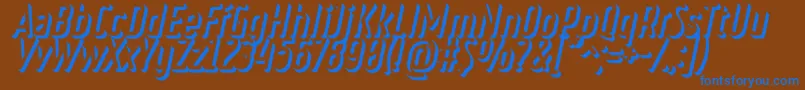 RulerVolumeExtrude Font – Blue Fonts on Brown Background