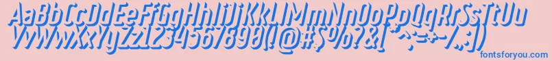 RulerVolumeExtrude Font – Blue Fonts on Pink Background