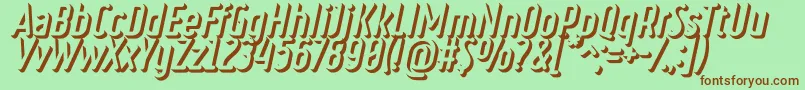 RulerVolumeExtrude Font – Brown Fonts on Green Background