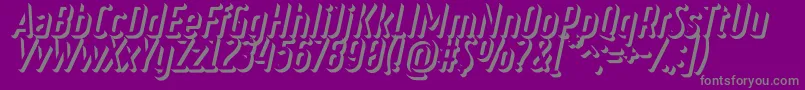 Czcionka RulerVolumeExtrude – szare czcionki na fioletowym tle