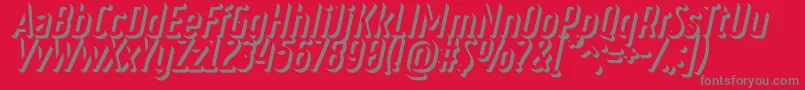 RulerVolumeExtrude Font – Gray Fonts on Red Background
