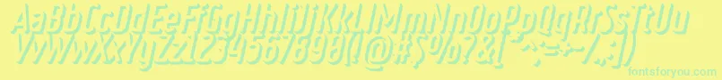 RulerVolumeExtrude Font – Green Fonts on Yellow Background