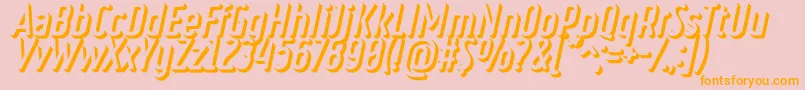 RulerVolumeExtrude Font – Orange Fonts on Pink Background