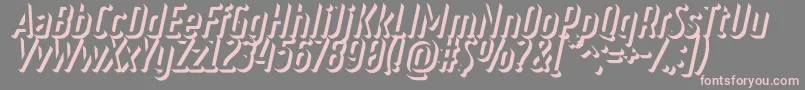 RulerVolumeExtrude Font – Pink Fonts on Gray Background