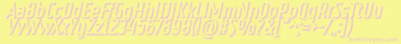 RulerVolumeExtrude Font – Pink Fonts on Yellow Background