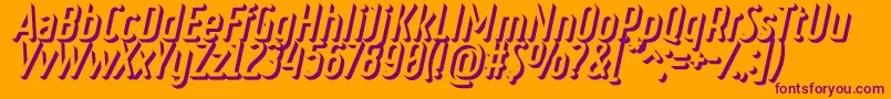 RulerVolumeExtrude Font – Purple Fonts on Orange Background