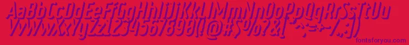 RulerVolumeExtrude Font – Purple Fonts on Red Background