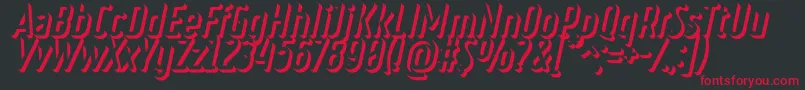 フォントRulerVolumeExtrude – 黒い背景に赤い文字