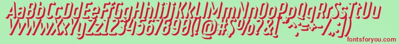 RulerVolumeExtrude Font – Red Fonts on Green Background